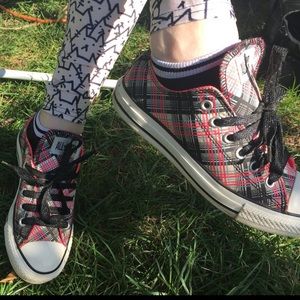 Vintage neon plaid chuck Taylor all-stars